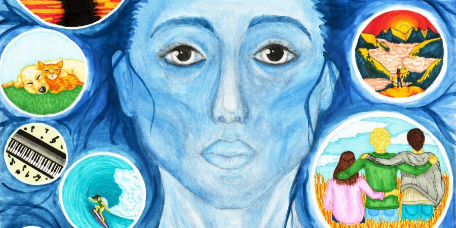 Preisträgerin des Plakatwettbewerbs „bunt statt blau – Kunst gegen Komasaufen“ vom Scholl!